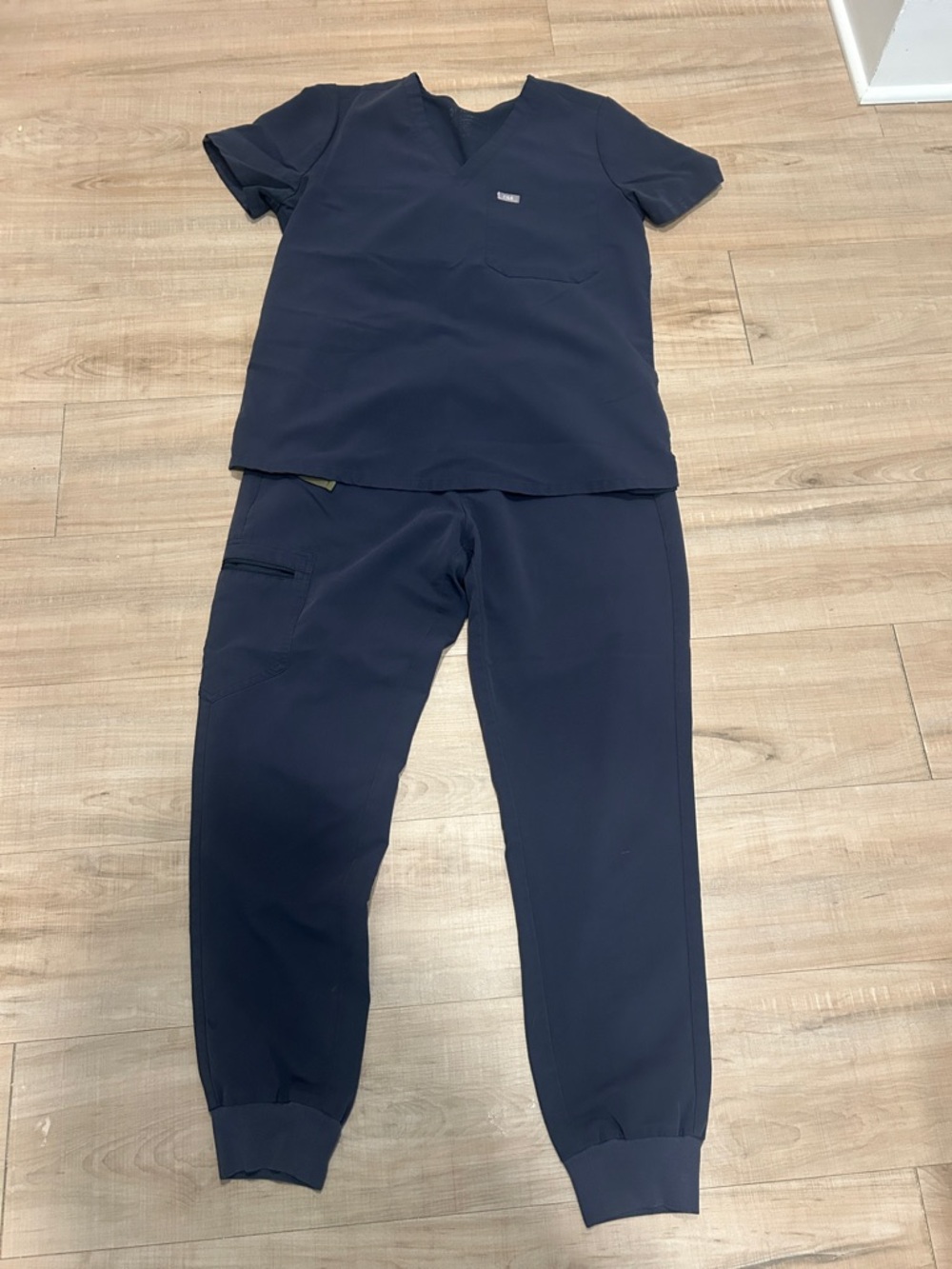 FIGS Navy Blue Medical Scrub Top with Drawstring